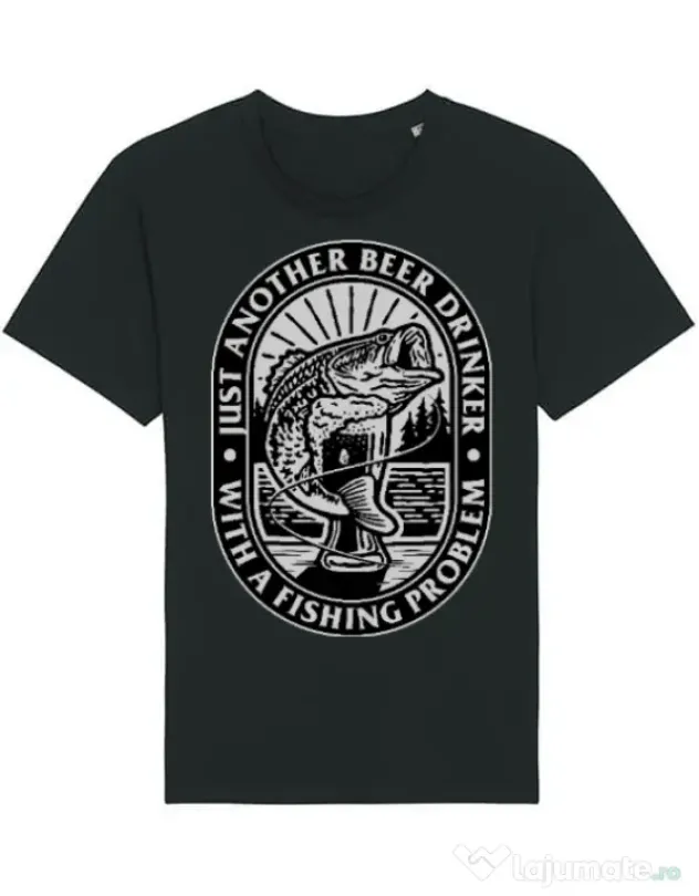 Tricou STANLEY STELLA barbat Fishing problem Negru