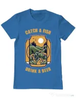 Tricou ADLER barbat Catch a fish Albastru azuriu