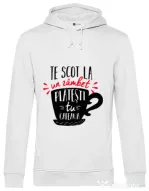 Hoodie barbat cu gluga Te scot la un zambet Alb