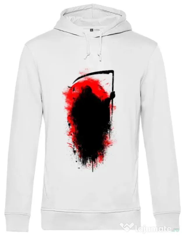 Hoodie barbat cu gluga Reaper Alb