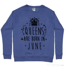 Bluza ADLER barbat Queens are born in June Albastru melanj