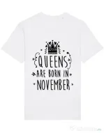 Tricou STANLEY STELLA barbat Queens are born in November Alb