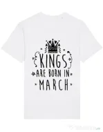 Tricou STANLEY STELLA barbat Kings are born in March Alb