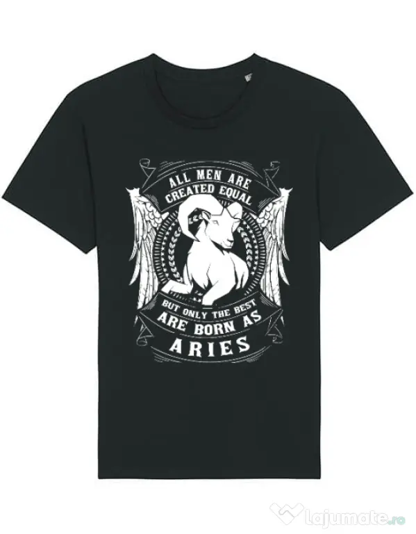Tricou STANLEY STELLA barbat The best men are born as Aries Negru