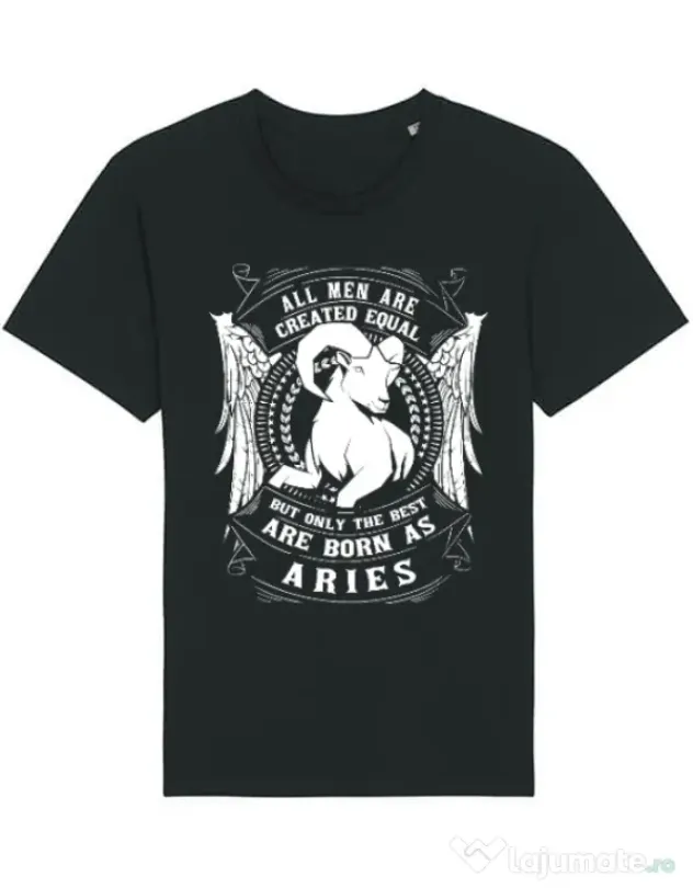 Tricou STANLEY STELLA barbat The best men are born as Aries Negru