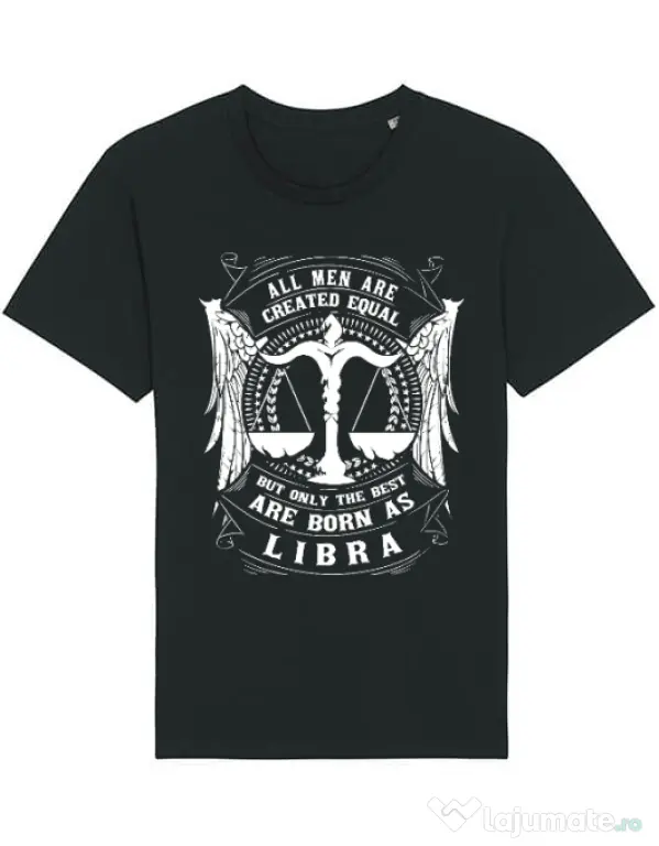 Tricou STANLEY STELLA barbat The best men are born as Libra Negru