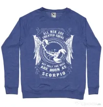 Bluza ADLER barbat The best men are born as Scorpio Albastru melanj