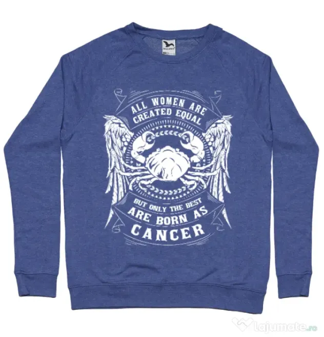 Bluza ADLER barbat The best women are born as Cancer Albastru melanj