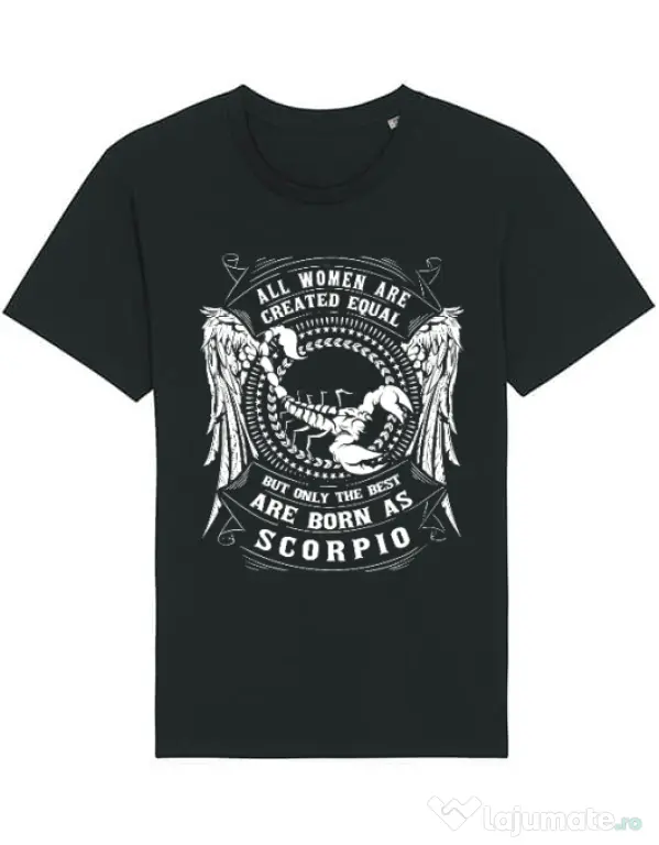 Tricou STANLEY STELLA barbat The best women are born as Scorpio Negru