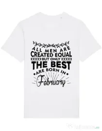 Tricou STANLEY STELLA barbat The best men are born in February Alb