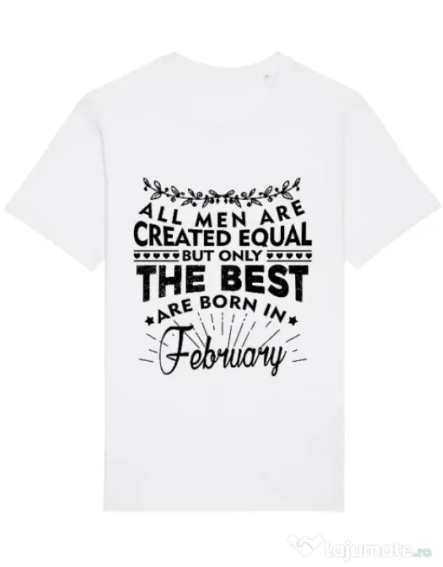 Tricou STANLEY STELLA barbat The best men are born in February Alb