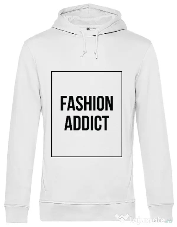 Hoodie barbat cu gluga Fashion addict Alb