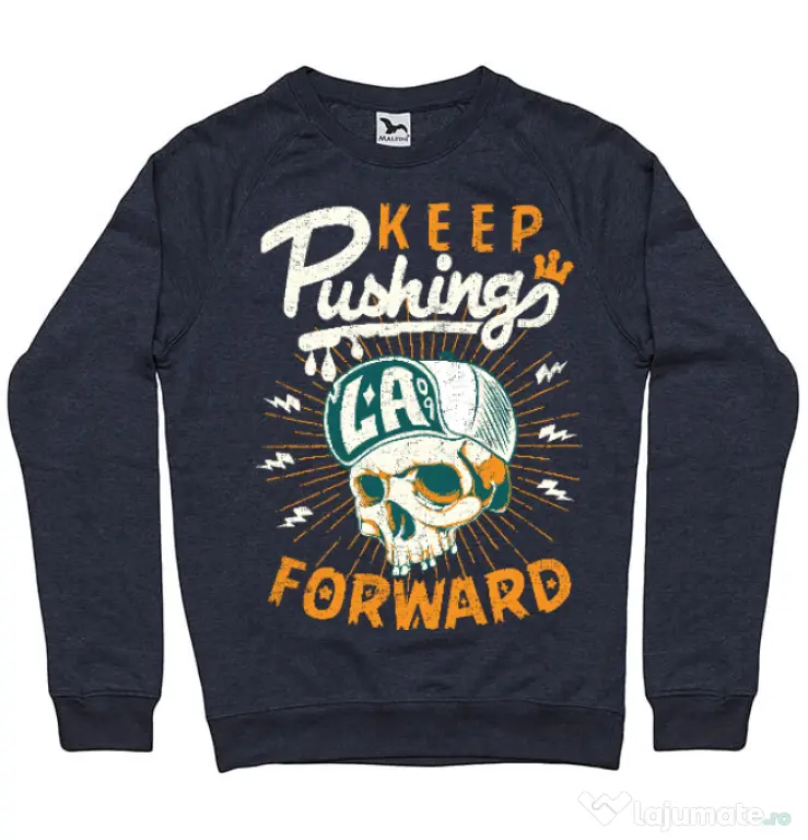 Bluza ADLER barbat Keep pushing Denim inchis