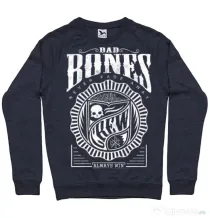 Bluza ADLER barbat Bad bones crew always win Denim inchis