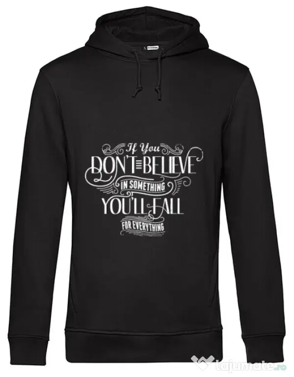 Hoodie barbat cu gluga Believe in something Negru