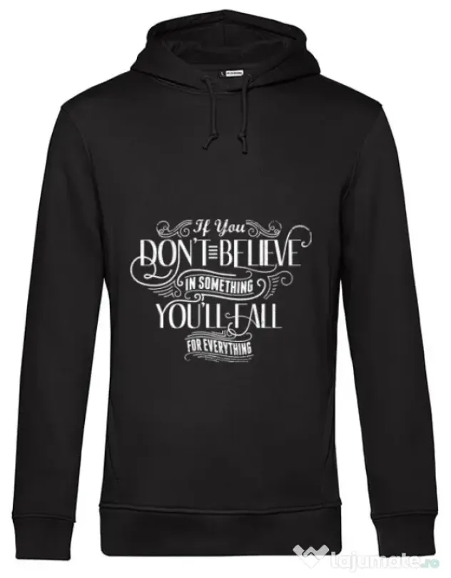 Hoodie barbat cu gluga Believe in something Negru