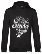 Hoodie barbat cu gluga Even santa smokes Negru