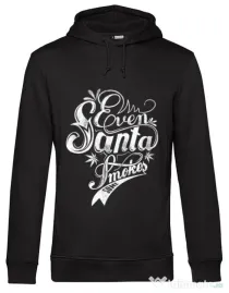 Hoodie barbat cu gluga Even santa smokes Negru