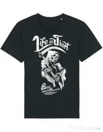 Tricou STANLEY STELLA barbat Life is short Negru