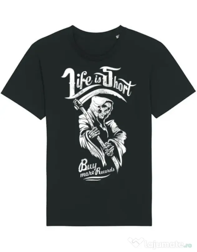 Tricou STANLEY STELLA barbat Life is short Negru