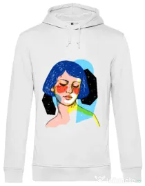 Hoodie barbat cu gluga Dreamy girl Alb