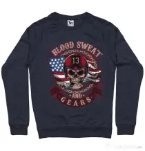 Bluza ADLER barbat Blood sweat and gears Denim inchis