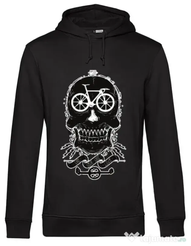 Hoodie barbat cu gluga Bicycle love Negru