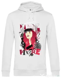 Hoodie barbat cu gluga Raining fire Alb