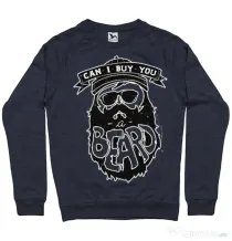 Bluza ADLER barbat Can i buy you a beard Denim inchis