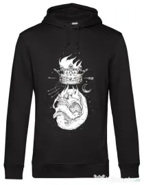 Hoodie barbat cu gluga Flames Negru