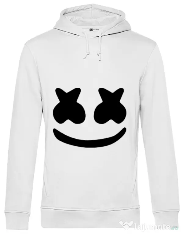Hoodie barbat cu gluga Marshmello Alb