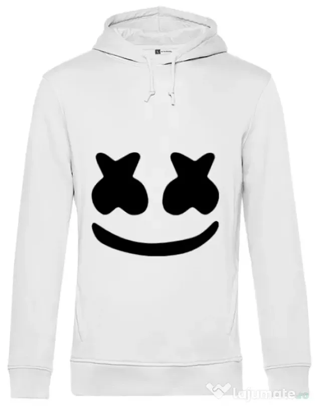 Hoodie barbat cu gluga Marshmello Alb