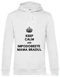 Hoodie barbat cu gluga Impodobeste mama bradul Alb