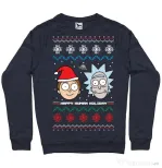 Bluza ADLER barbat Rick and Morty Christmas Denim inchis