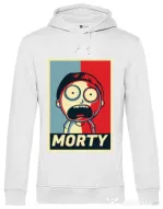 Hoodie barbat cu gluga Morty Alb