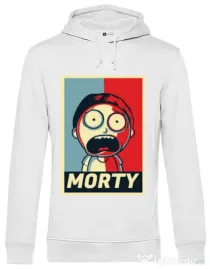 Hoodie barbat cu gluga Morty Alb