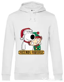 Hoodie barbat cu gluga Friends forever Alb