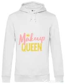 Hoodie barbat cu gluga Makeup queen Alb
