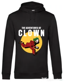 Hoodie barbat cu gluga Clown adventures Negru