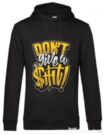 Hoodie barbat cu gluga Don't give a shit Negru