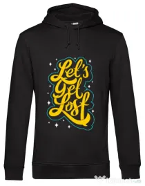 Hoodie barbat cu gluga Let\'s get lost Negru