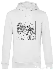 Hoodie barbat cu gluga Surf dude Alb