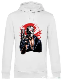 Hoodie barbat cu gluga Jason will be back Alb