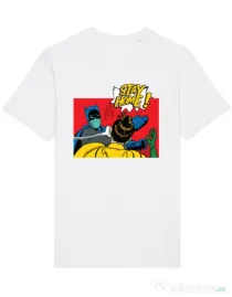 Tricou STANLEY STELLA barbat Stay home Robin Alb