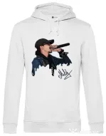 Hoodie barbat cu gluga Adi Morosanu FAMILIA Alb