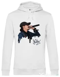 Hoodie barbat cu gluga Adi Morosanu FAMILIA Alb