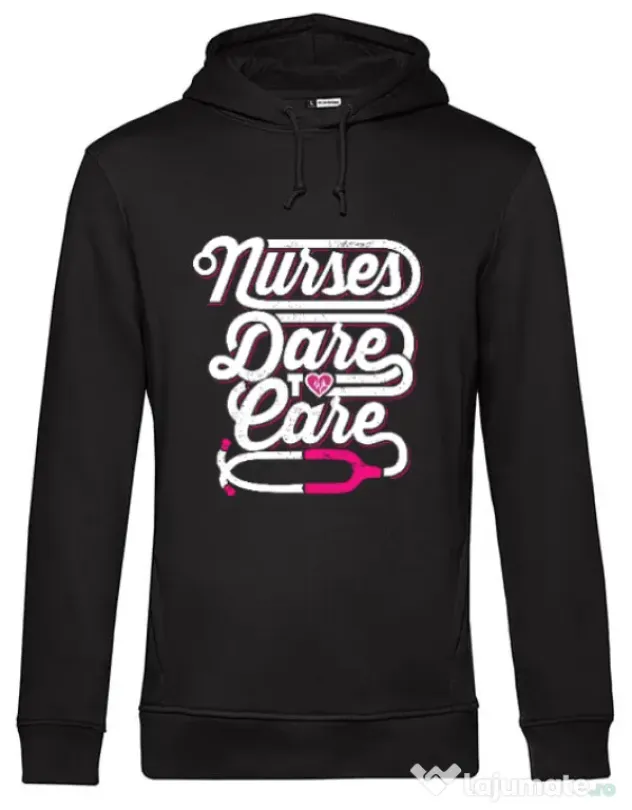 Hoodie barbat cu gluga Dare to care Negru