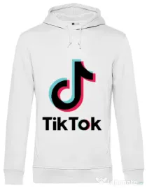 Hoodie barbat cu gluga Tik Tok Alb