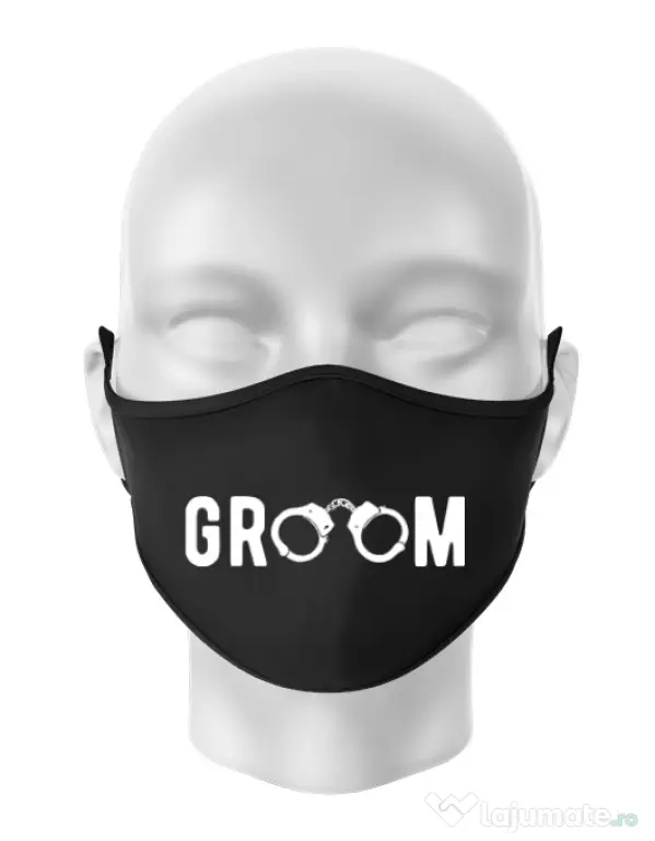 Masca personalizata reutilizabila Groom Negru