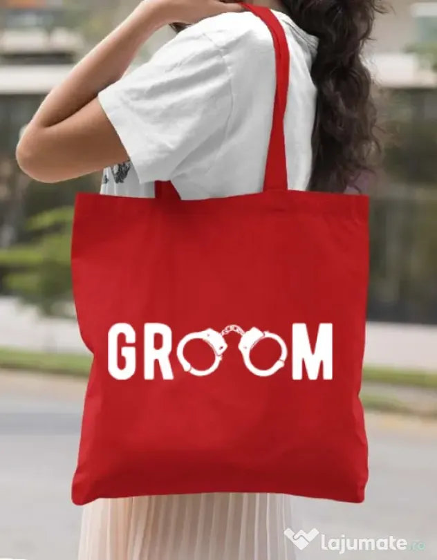 Sacosa personalizata Mire Groom Rosu